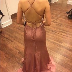 Long Rose Prom Dress
